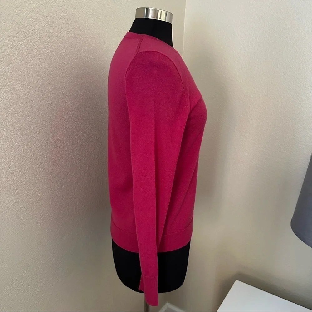 J. Crew Merino Wool Fuchsia Long Sleeve Lightweight Sweater Size S